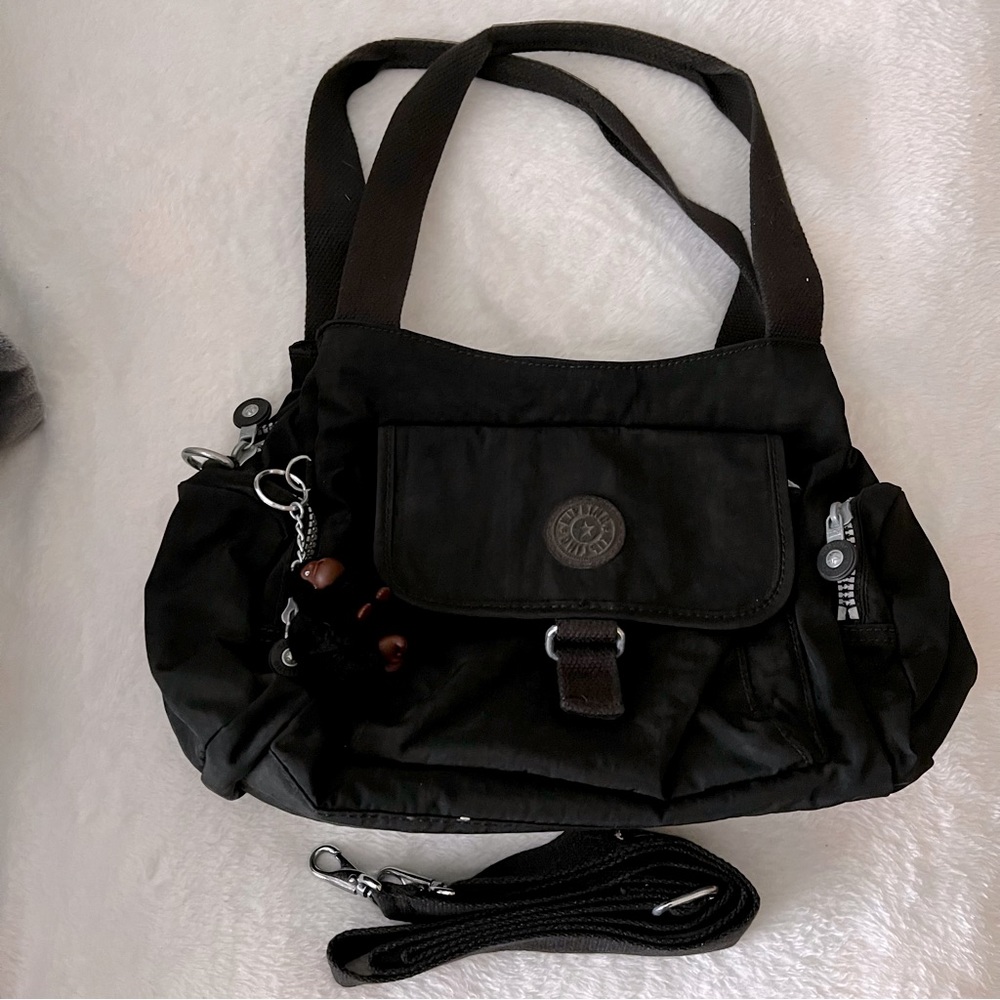 Kipling Felix Black crossbody with handles in excellent condition